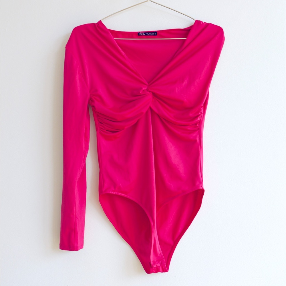 Zara Hot Pink One-Sleeve bodysuit